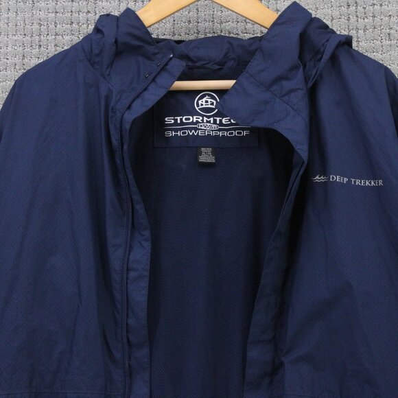 Stormtech Showerproof Jacket Mens XL Navy Blue Full Zip Outdoor Hooded Hiking - Picture 5 of 9